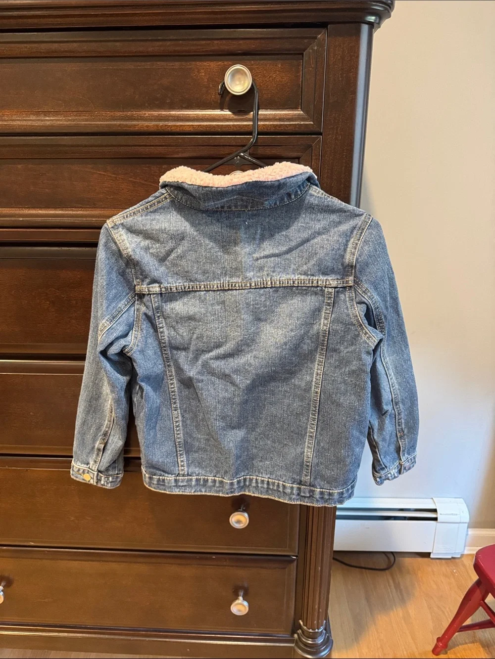Hayden Girl Pink Collar Denim Jacket for Kids - Unknown Brand